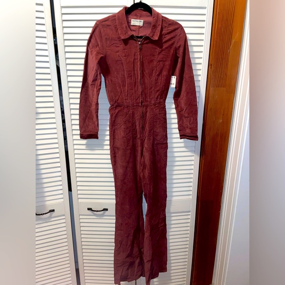 Free People We the Free Jayde Cord Flare Jumpsuit in Cordovan NWT - Picture 4 of 6
